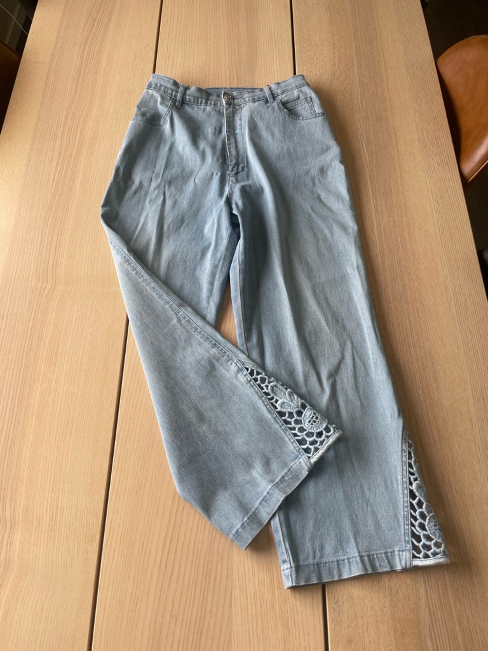 Vintage Y2K Lafei Nier Light Blue Women’s Jeans with Lace / jewelled Inset sz29
